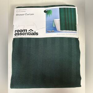 Room Essentials Deep Green Fabric Shower Curtain 72”x72”